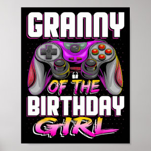 Poster Granny Of The Gamer Girl Matching Vidéo Jeu Naissa