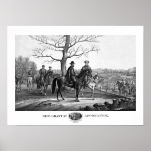 Poster Grant et Lee chez Appomattox -- Guerre civile