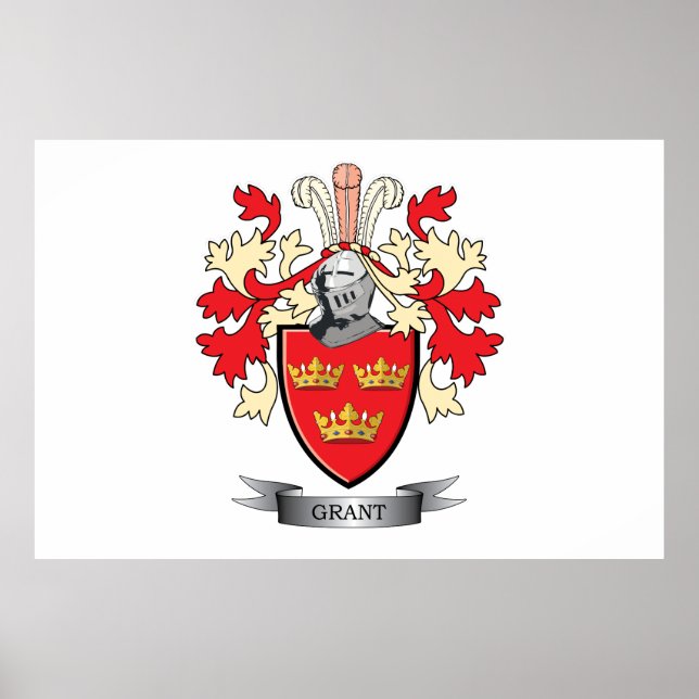 Poster Grant Family Crest Coat d'armoiries (Devant)