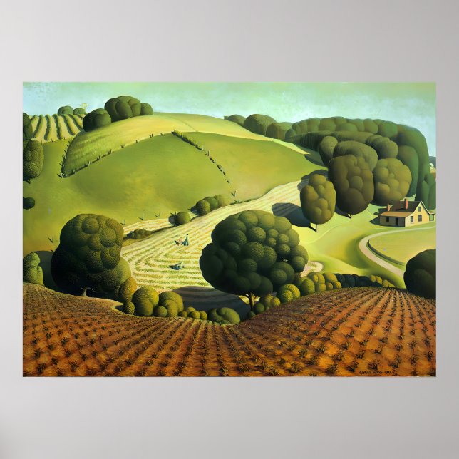 Poster Grant Wood - Young Corn (Devant)