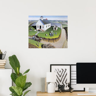 Poster Grant Wood's Arbor Day artwork