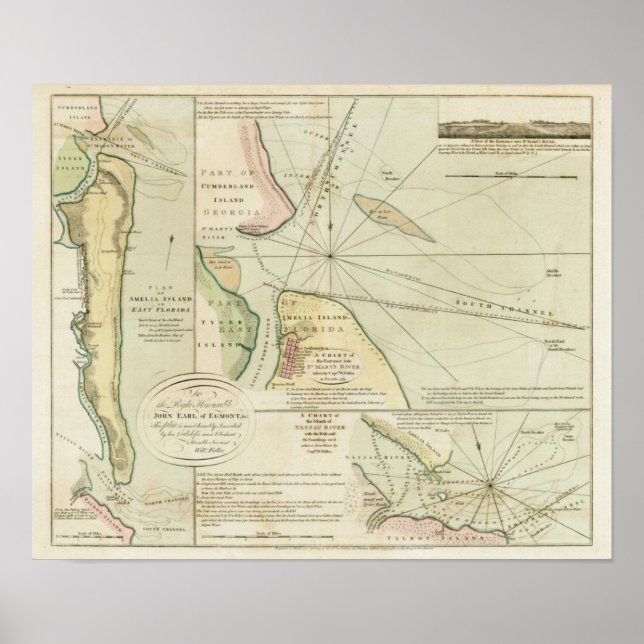 Poster Graphique 1790 Rivières St. Mary's et Nassau (Devant)