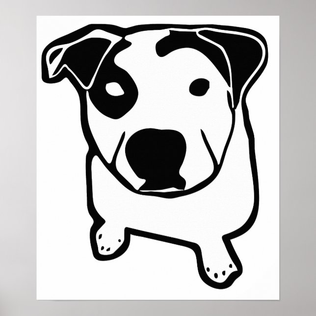 Poster Graphique à bille en T Pit Bull (Devant)