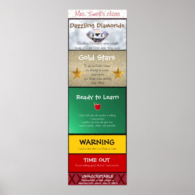 Poster Graphique à clips en classe (Devant)