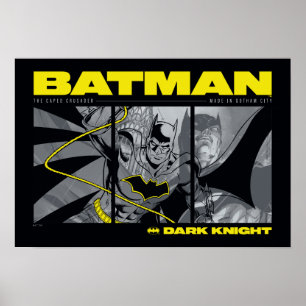 Poster Graphique à écran tridimensionnel Batman Comic