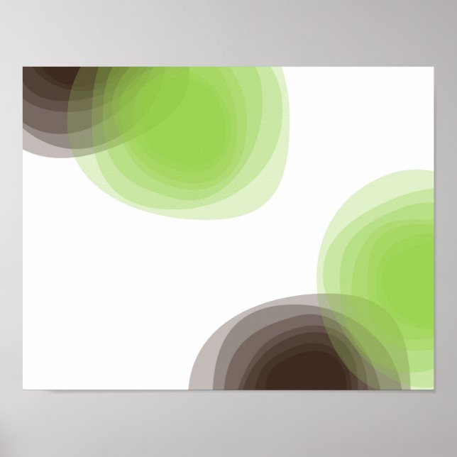 Poster Graphique abstrait vert, moderne, simple, fleuri (Devant)