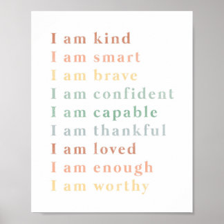 Poster Graphique Affirmations Illustration de classe Art