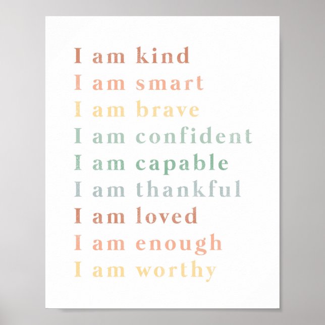 Poster Graphique Affirmations Illustration de classe Art (Devant)