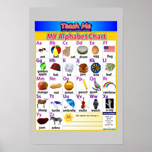 Poster Graphique alphabétique (Devant)