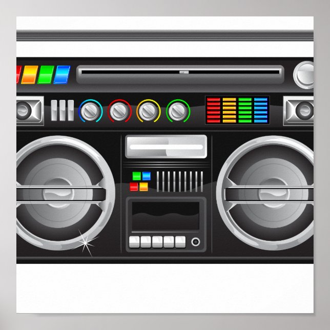 Poster graphique blaster du ghetto de boombox rétro (Devant)