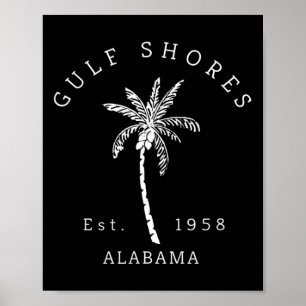 Poster Graphique Cool rétro Gulf Shores Al Beach Palm Tre
