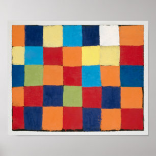Poster Graphique couleur "Qu 1"   Paul Klee  