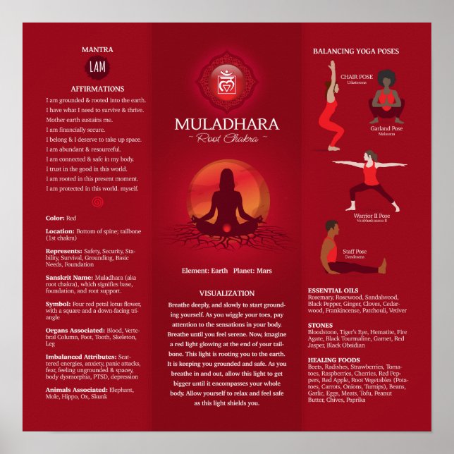 Poster Graphique d'affichage de l'équilibre des chakras r (Devant)