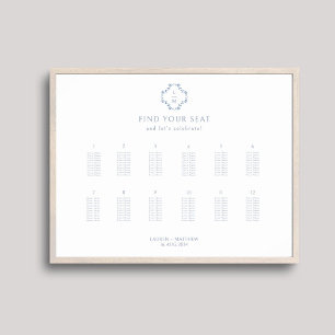 Poster Graphique d'affichage Mariage élégant de 12 tables