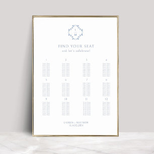 Poster Graphique d'affichage Mariage élégant de 12 tables