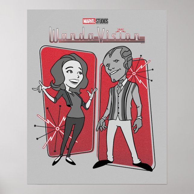 Poster Graphique d'animation rétro WandaVision (Devant)