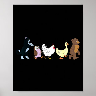 Poster Graphique d'anniversaire de petit ours drôle Y2k A