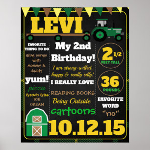 POSTER GRAPHIQUE D'ANNIVERSAIRE DU TRACTEUR