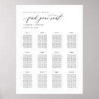 Graphique d'assise du Mariage de script élégant