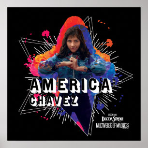 Poster Graphique de caractères étoilés America Chavez
