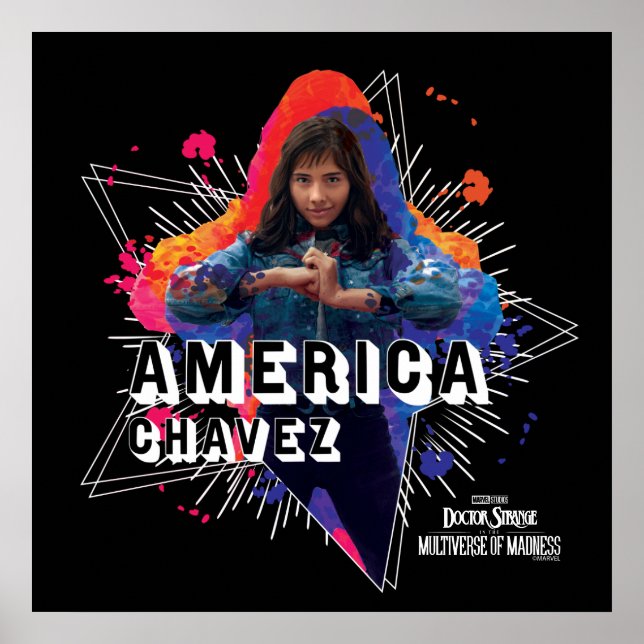 Poster Graphique de caractères étoilés America Chavez (Devant)