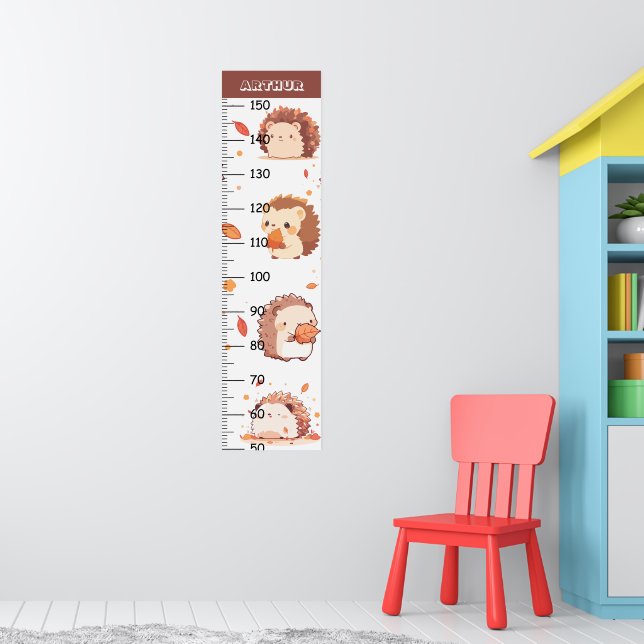 Poster Graphique de croissance de hérisson mignon (Pépinière 1)