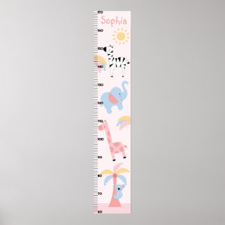 Poster Graphique de croissance des animaux de la Jungle G