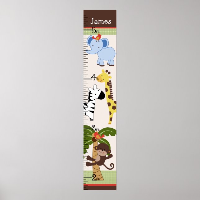 Poster Graphique de croissance des animaux de la jungle G (Devant)
