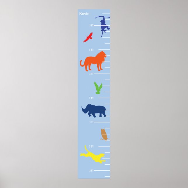 Poster Graphique de croissance des animaux sauvages (Devant)