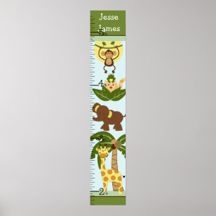 Poster Graphique de croissance des bébés de la Jungle Gar