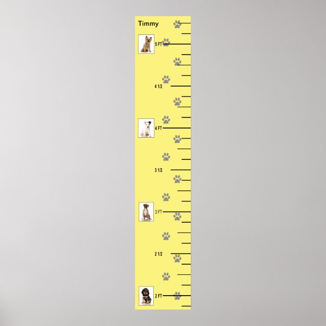 Poster Graphique de croissance des chiots mignons (Devant)