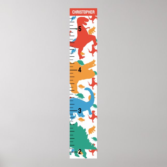 Poster Graphique de croissance des dinosaures (Devant)