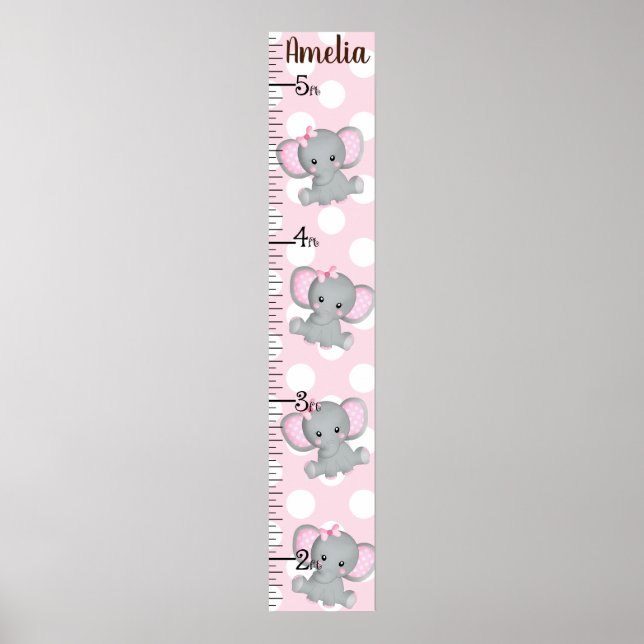 Poster Graphique de croissance des éléphants de fille N'i (Devant)