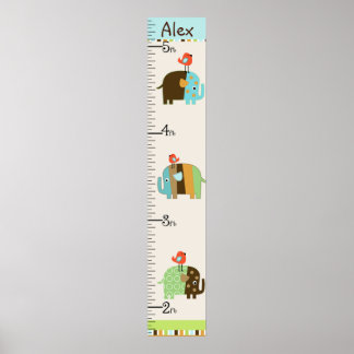 Poster Graphique de croissance des éléphants Gardez à 8x4