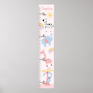 Poster Graphique de croissance des filles animales de la 