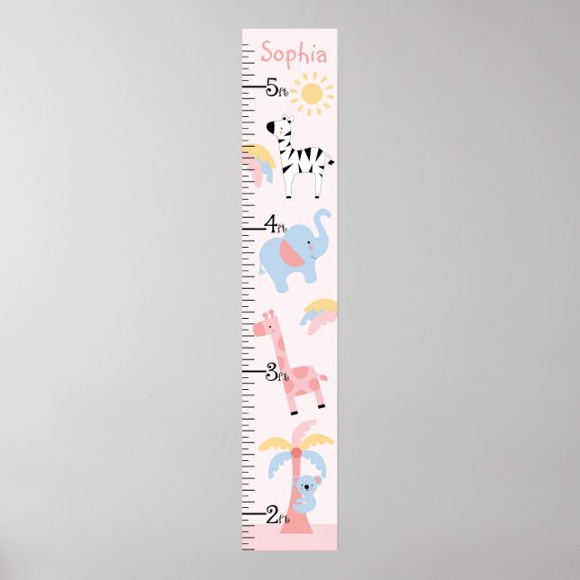 Poster Graphique de croissance des filles animales de la  (Devant)