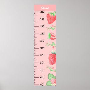 Poster Graphique de croissance des fraises mûres