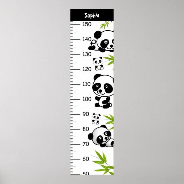 Poster Graphique de croissance du panda mignon (Devant)