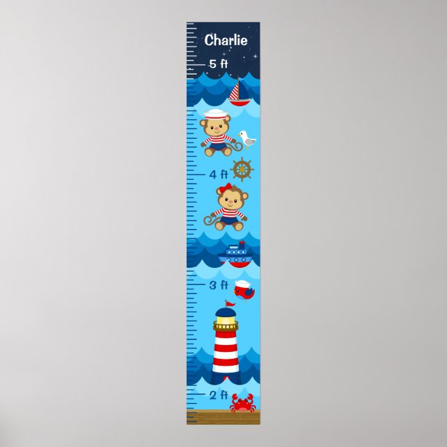 Poster Graphique de croissance du singe rouge et de la ma (Devant)