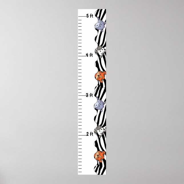 Poster Graphique de croissance du zoo des animaux de la j (Devant)