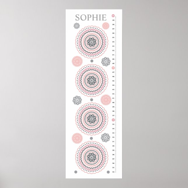 Poster Graphique de croissance Fleur personnalisée Baby G (Devant)