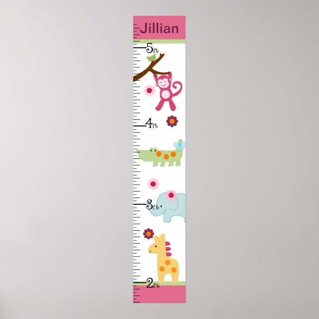 Poster Graphique de croissance Lollipop-Jungle/Animaux pe (Devant)