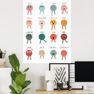 Poster Graphique de décor de classe pour les sentiments e