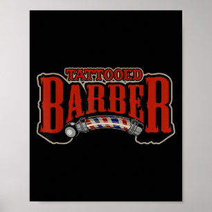 Poster Graphique de devis de coiffure en barbier à tatoua