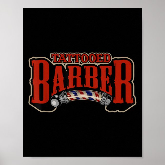 Poster Graphique de devis de coiffure en barbier à tatoua (Devant)