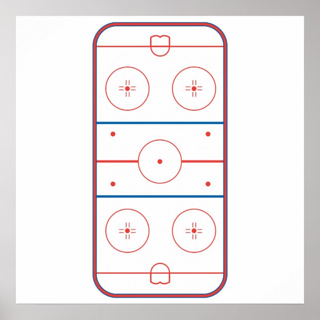 Poster graphique de la patinoire de hockey (Devant)