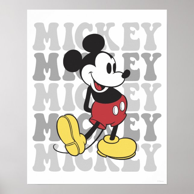 Poster Graphique de la souris rétro Mickey de Disney (Devant)