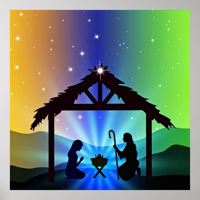 Poster Graphique de Noël du directeur de la nativité (Devant)