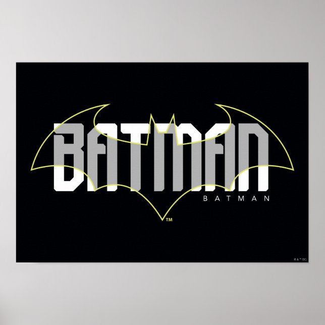 Poster Graphique de nom haute technologie Batman (Devant)