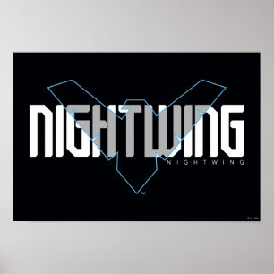 Poster Graphique de nom high-tech Nightwing